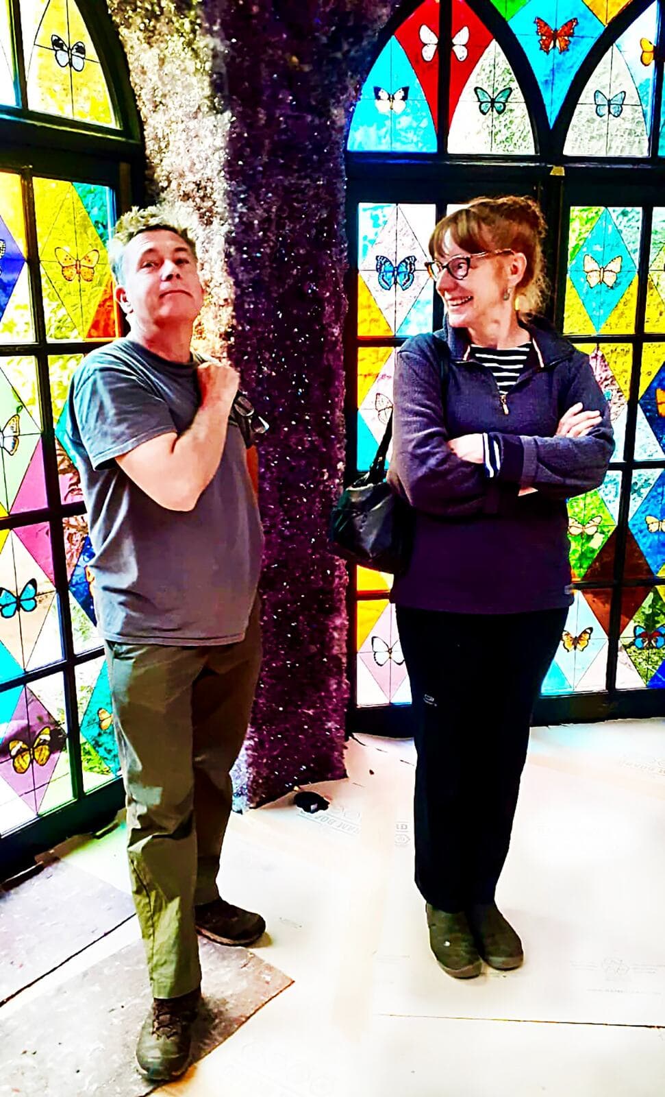 Richard Paton and Eleanor Watson standing inside the completed conservatory